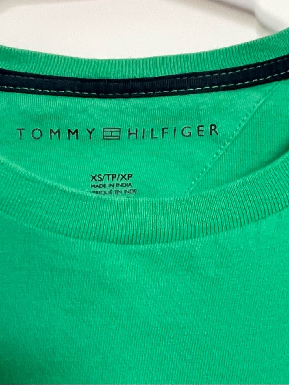 Tommy Hilfiger Emerald Green Short Sleeve Crew Tee with Flag Patch - Picture 3 of 4